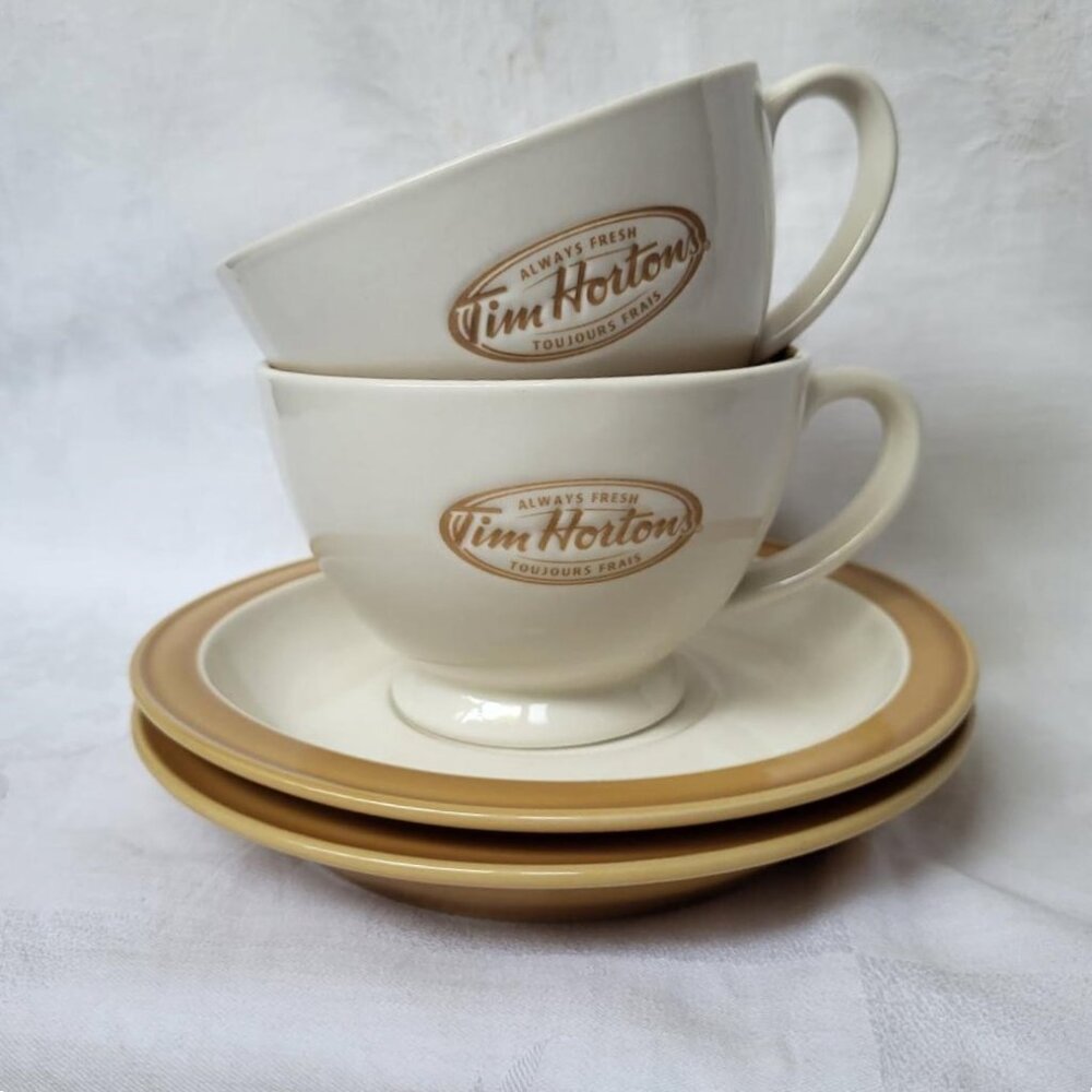 Pair of Tim Hortons cups and saucers
